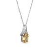 Thumbnail Image 2 of Oval-Cut Citrine & White Lab-Created Sapphire Necklace Sterling Silver 18&quot;