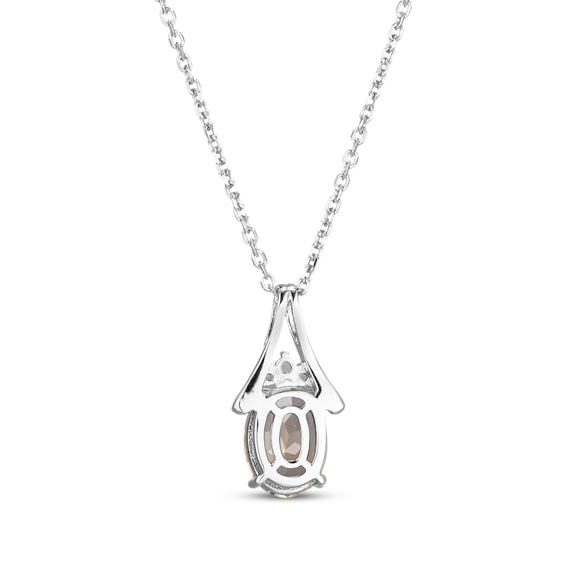 Main Image 3 of Oval-Cut Citrine & White Lab-Created Sapphire Necklace Sterling Silver 18&quot;