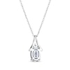 Thumbnail Image 2 of Oval-Cut Aquamarine & White Lab-Created Sapphire Necklace Sterling Silver 18"