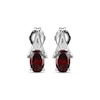 Thumbnail Image 2 of Oval-Cut Garnet & White Lab-Created Sapphire Earrings Sterling Silver