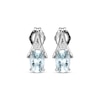 Thumbnail Image 2 of Oval-Cut Aquamarine & White Lab-Created Sapphire Earrings Sterling Silver