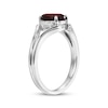 Thumbnail Image 2 of Oval-Cut Garnet & White Lab-Created Sapphire Ring Sterling Silver