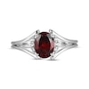 Thumbnail Image 3 of Oval-Cut Garnet & White Lab-Created Sapphire Ring Sterling Silver