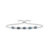 Thumbnail Image 1 of Oval-Cut London Blue Topaz & White Lab-Created Sapphire Bolo Bracelet Sterling Silver