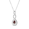 Thumbnail Image 3 of Pear-Shaped Garnet & White Lab-Created Sapphire Twist Drop Necklace Sterling Silver 18&quot;