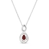 Thumbnail Image 3 of Pear-Shaped Garnet & White Lab-Created Sapphire Twist Frame Necklace Sterling Silver 18&quot;