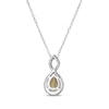 Thumbnail Image 2 of Pear-Shaped Citrine & White Lab-Created Sapphire Twist Frame Necklace Sterling Silver 18"
