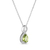 Thumbnail Image 2 of Pear-Shaped Peridot & White Lab-Created Sapphire Twist Frame Necklace Sterling Silver 18&quot;