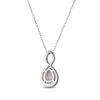 Thumbnail Image 2 of Pear-Shaped Lab-Created Opal & White Lab-Created Sapphire Twist Frame Necklace Sterling Silver 18"