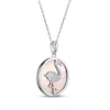 Thumbnail Image 2 of Pink Mother-of-Pearl & White Lab-Created Sapphire Flamingo Necklace Sterling Silver 18&quot;