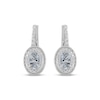 Thumbnail Image 2 of Oval-Cut Aquamarine & Diamond Accent Drop Earrings Sterling Silver