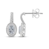 Thumbnail Image 3 of Oval-Cut Aquamarine & Diamond Accent Drop Earrings Sterling Silver