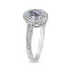 Thumbnail Image 2 of Oval-Cut Aquamarine & Diamond Accent Halo Ring Sterling Silver