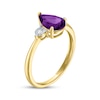Thumbnail Image 1 of Pear-Shaped Amethyst & Diamond Accent Ring 10K Yellow Gold