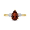 Thumbnail Image 2 of Pear-Shaped Garnet & Diamond Accent Ring 10K Yellow Gold