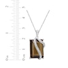 Thumbnail Image 3 of Emerald-Cut Smoky Quartz & Diamond Crossover Necklace 1/20 ct tw Sterling Silver 18"