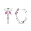 Thumbnail Image 2 of Lab-Created Opal, Pink & White Lab-Created Sapphire Dragonfly Hoop Earrings Sterling Silver