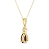 Thumbnail Image 3 of Pear-Shaped Garnet & Diamond Accent Necklace 10K Yellow Gold 18&quot;