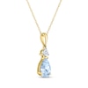 Thumbnail Image 2 of Pear-Shaped Aquamarine & Diamond Accent Necklace 10K Yellow Gold 18&quot;