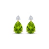 Thumbnail Image 2 of Pear-Shaped Peridot & Diamond Accent Drop Earrings 10K Yellow Gold