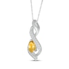 Thumbnail Image 2 of Pear-Shaped Citrine & White Lab-Created Sapphire Swirl Necklace Sterling Silver 18&quot;