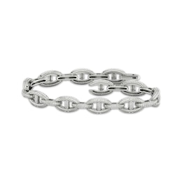 Men's Diamond Mariner Chain Bracelet 1 ct tw Sterling Silver 8.5&quot;