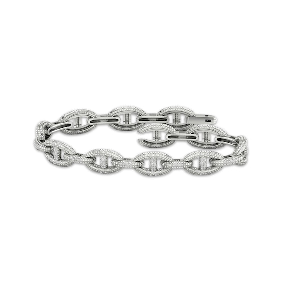 Men's Diamond Mariner Chain Bracelet 1 ct tw Sterling Silver 8.5"