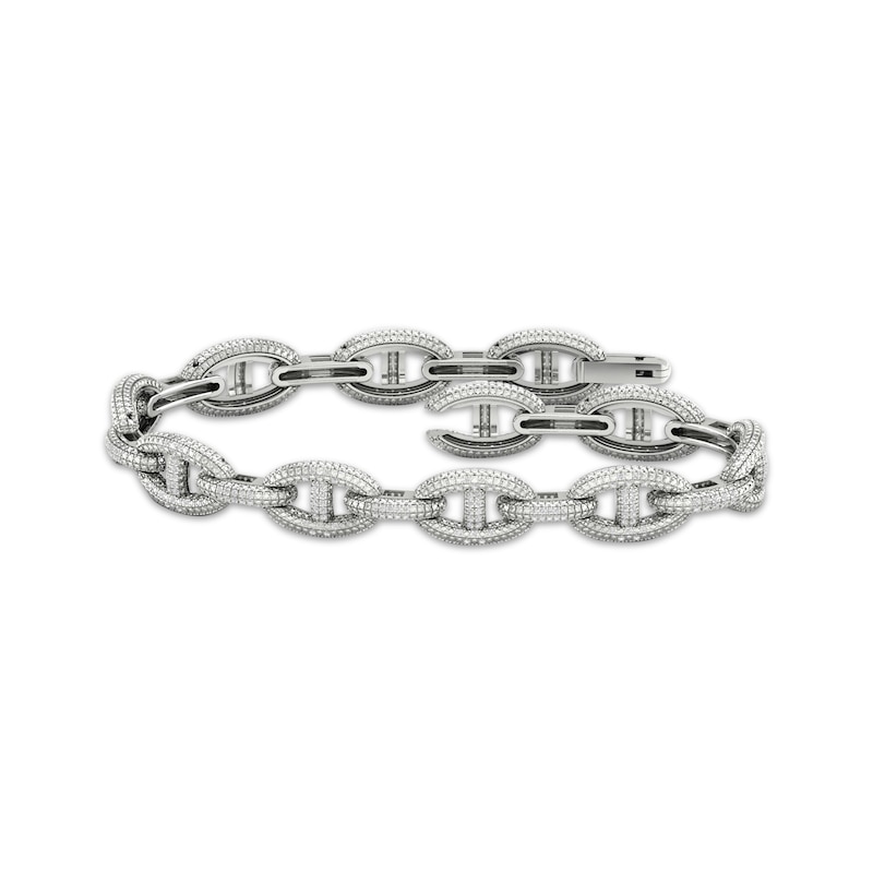 Main Image 1 of Men's Diamond Mariner Chain Bracelet 1 ct tw Sterling Silver 8.5&quot;