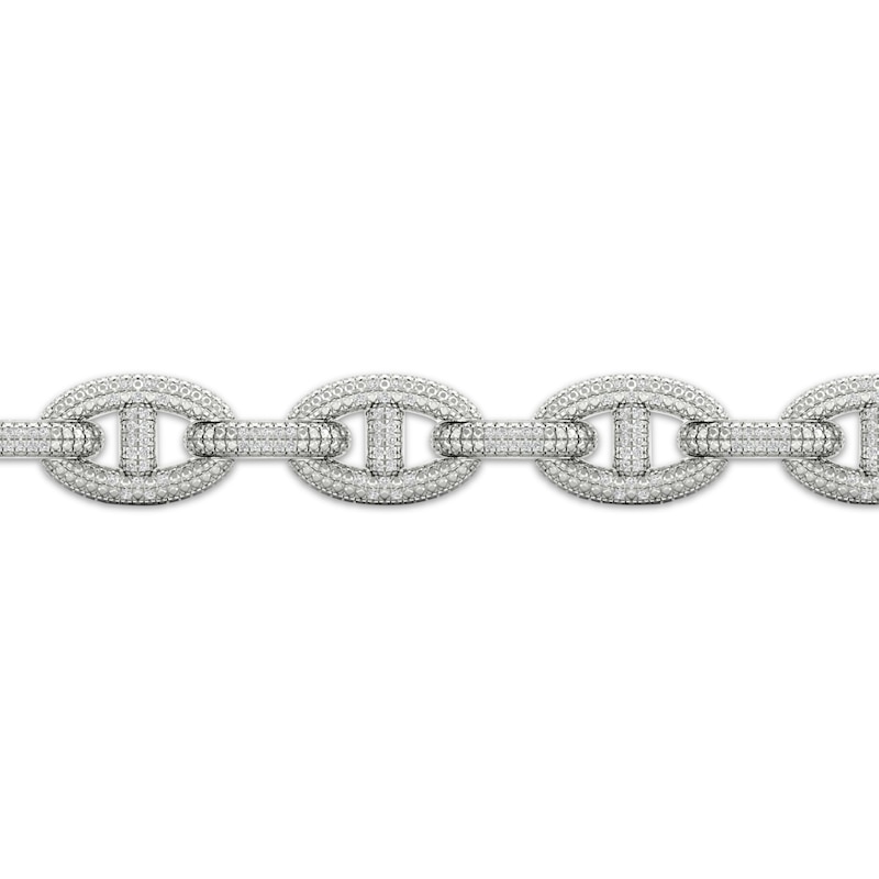 Main Image 2 of Men's Diamond Mariner Chain Bracelet 1 ct tw Sterling Silver 8.5&quot;