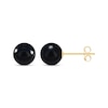 Thumbnail Image 3 of Black Onyx Bead Stud Earrings 7mm 14K Yellow Gold