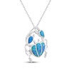 Thumbnail Image 2 of Lab-Created Opal & White Lab-Created Sapphire Crab Necklace Sterling Silver 18&quot;