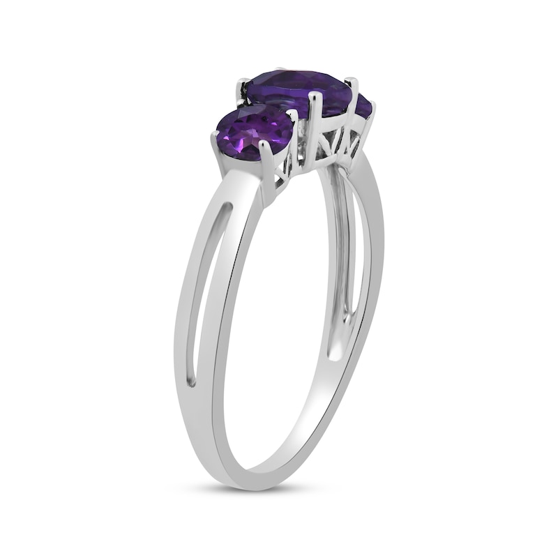 Main Image 2 of Amethyst Three-Stone Ring Sterling Silver