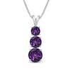 Thumbnail Image 1 of Amethyst Graduated Three-Stone Necklace Sterling Silver 18&quot;