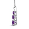 Thumbnail Image 2 of Amethyst Graduated Three-Stone Necklace Sterling Silver 18&quot;