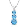 Thumbnail Image 1 of Swiss Blue Topaz Graduated Three-Stone Necklace Sterling Silver 18&quot;