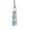 Thumbnail Image 2 of Swiss Blue Topaz Graduated Three-Stone Necklace Sterling Silver 18&quot;