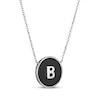 Thumbnail Image 2 of Black Agate Letter B Initial Disc Necklace Sterling Silver 18&quot;