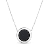 Thumbnail Image 3 of Black Agate Letter B Initial Disc Necklace Sterling Silver 18&quot;