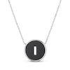 Thumbnail Image 0 of Black Agate Letter I Initial Disc Necklace Sterling Silver 18"