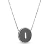 Thumbnail Image 1 of Black Agate Letter I Initial Disc Necklace Sterling Silver 18"