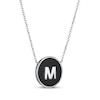 Thumbnail Image 2 of Black Agate Letter M Initial Disc Necklace Sterling Silver 18&quot;