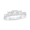 Thumbnail Image 1 of Round-Cut Diamond Three-Stone Engagement Ring 1/2 ct tw Sterling Silver