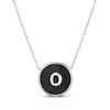 Thumbnail Image 1 of Black Agate Letter O Initial Disc Necklace Sterling Silver 18&quot;