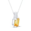 Thumbnail Image 2 of Emerald-Cut Citrine & White Lab-Created Sapphire Necklace Sterling Silver 18&quot;