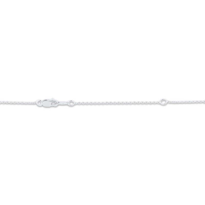 Main Image 4 of Emerald-Cut Citrine & White Lab-Created Sapphire Necklace Sterling Silver 18&quot;