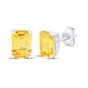 Thumbnail Image 1 of Emerald-Cut Citrine Stud Earrings Sterling Silver