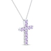 Thumbnail Image 2 of Amethyst Cross Necklace Sterling Silver 18&quot;