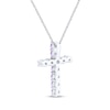 Thumbnail Image 3 of Amethyst Cross Necklace Sterling Silver 18&quot;