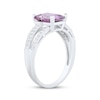 Thumbnail Image 2 of Emerald-Cut Amethyst & White Lab-Created Sapphire Ring Sterling Silver