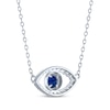 Thumbnail Image 3 of Blue & White Lab-Created Sapphire Evil Eye Necklace Sterling Silver 18&quot;